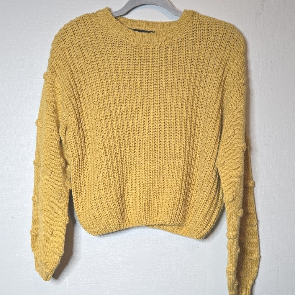 Moon and Madison Yellow Chunky Knit Sweater Cozy Jumper Casual Cottagecore XS